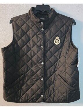 Lauren Ralph Lauren Black Quilted Vest Size XL
